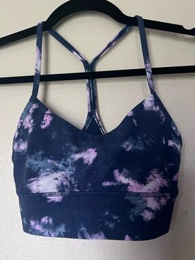 lululemon athletica Navy and Pink Tie-Dye Strappy Sports Bra